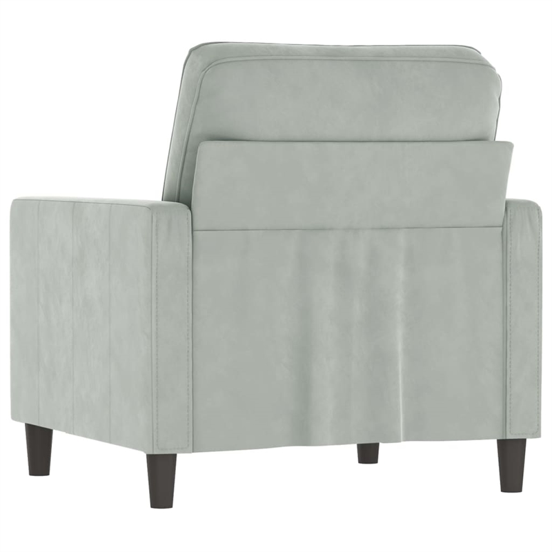 Bowery Hill Contemporary Single Sofa Chair in Light Gray Polyester