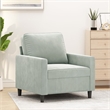 Bowery Hill Contemporary Single Sofa Chair in Light Gray Polyester