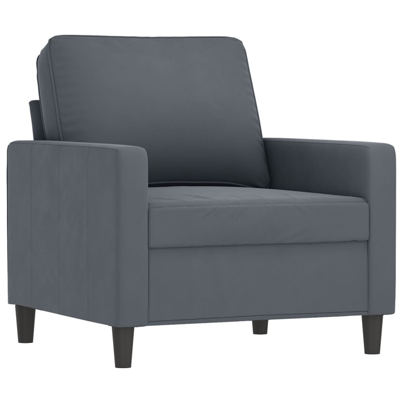 Bowery Hill Contemporary Single Sofa Chair in Dark Grey Polyester