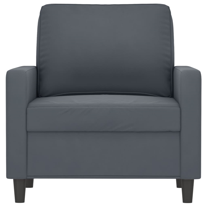 Bowery Hill Contemporary Single Sofa Chair in Dark Grey Polyester