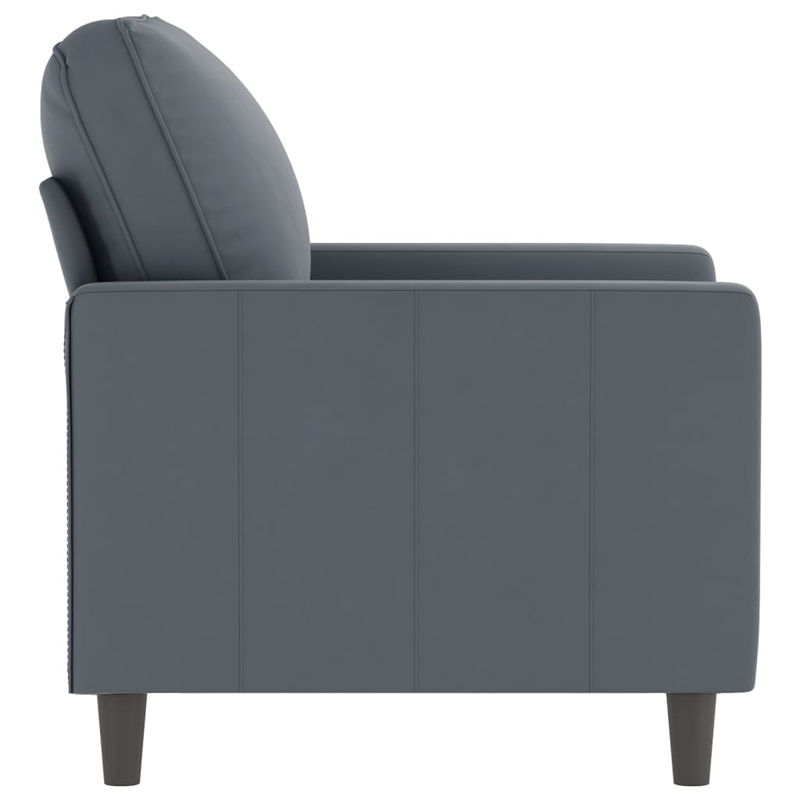 Bowery Hill Contemporary Single Sofa Chair in Dark Grey Polyester