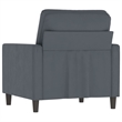 Bowery Hill Contemporary Single Sofa Chair in Dark Grey Polyester