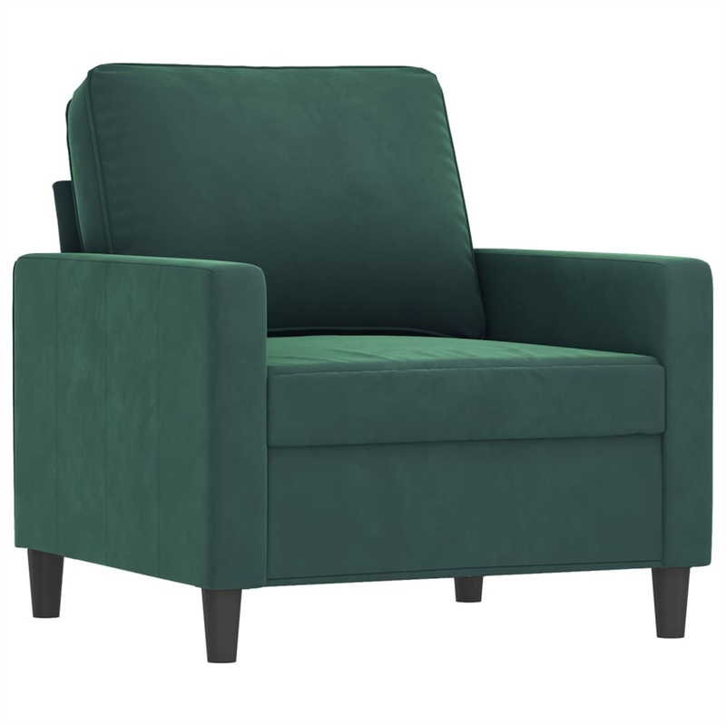 Bowery Hill Contemporary Single Sofa Chair in Dark Green Polyester
