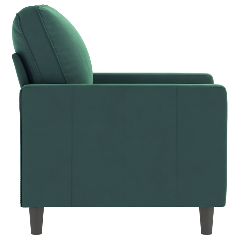 Bowery Hill Contemporary Single Sofa Chair in Dark Green Polyester