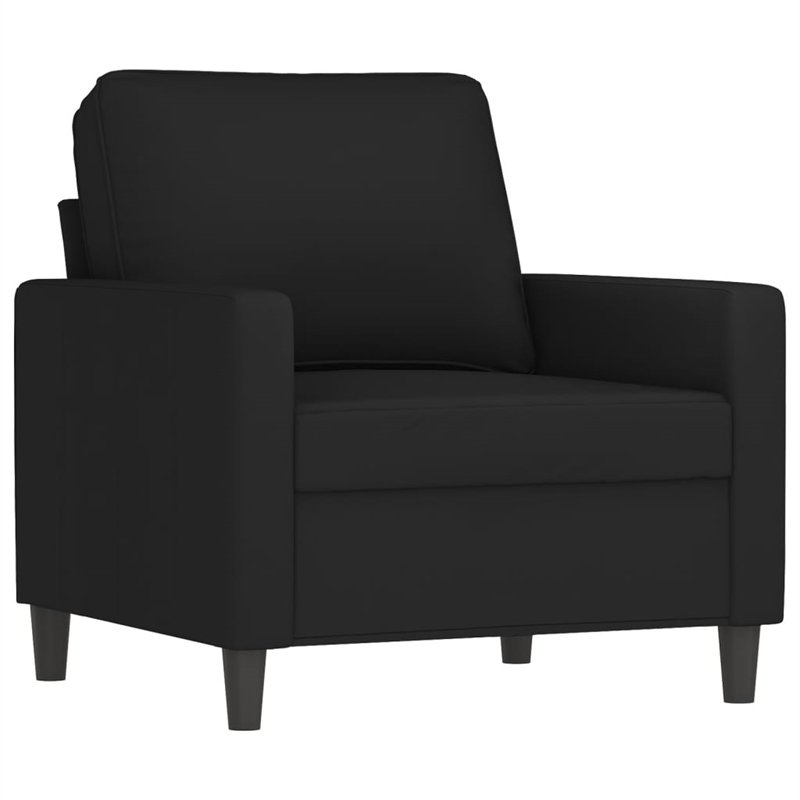 Bowery Hill Contemporary Single Sofa Chair in Black Polyester Velvet