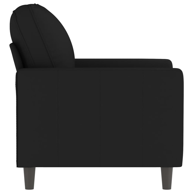 Bowery Hill Contemporary Single Sofa Chair in Black Polyester Velvet