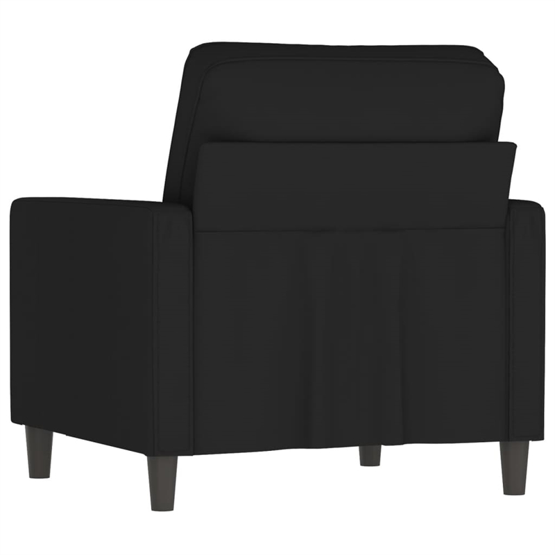 Bowery Hill Contemporary Single Sofa Chair in Black Polyester Velvet