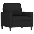 Bowery Hill Contemporary Single Sofa Chair in Black Polyester Velvet
