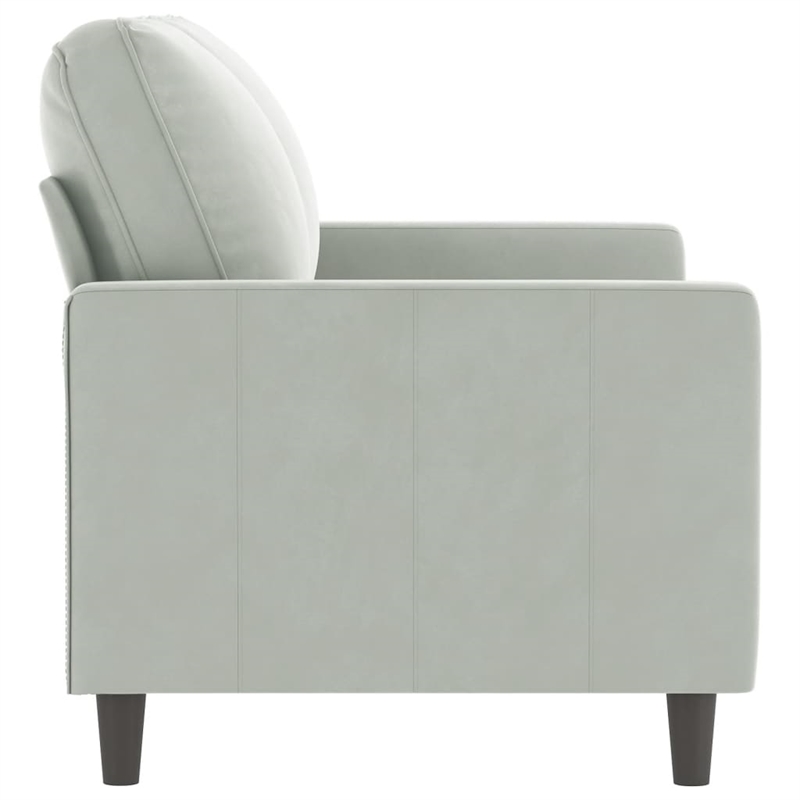 Bowery Hill Contemporary Metal 2-Seater Sofa in Light Gray Polyester
