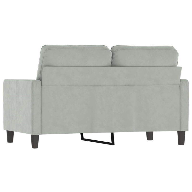 Bowery Hill Contemporary Metal 2-Seater Sofa in Light Gray Polyester