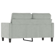 Bowery Hill Contemporary Metal 2-Seater Sofa in Light Gray Polyester
