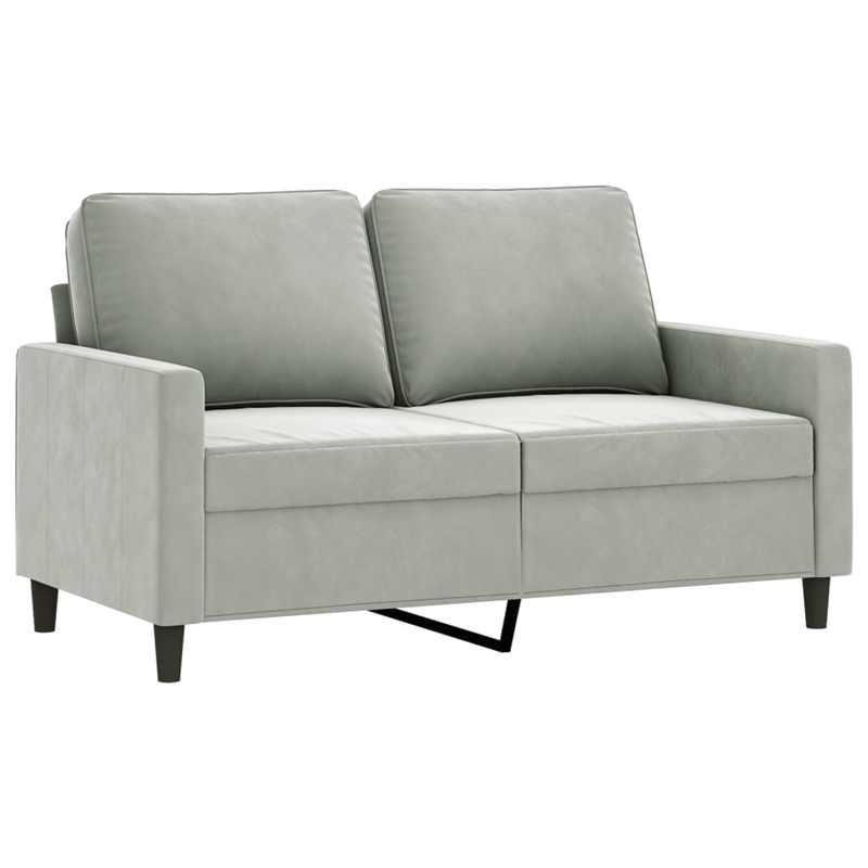 Bowery Hill Contemporary Metal 2-Seater Sofa in Light Gray Polyester