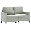 Bowery Hill Contemporary Metal 2-Seater Sofa in Light Gray Polyester