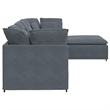 Bowery Hill Contemporary Modular Sofa in Dark Gray Polyester Velvet