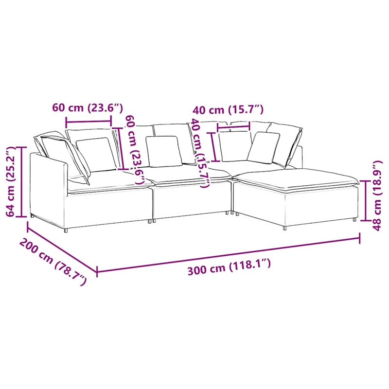 Bowery Hill Contemporary Modular Sofa in Dark Gray Polyester Velvet