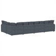 Bowery Hill Modular L-Shaped Sofa in Dark Grey Velvet Polyester