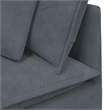 Bowery Hill Modular L-Shaped Sofa in Dark Grey Velvet Polyester