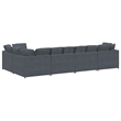 Bowery Hill Contemporary Modular Sofa in Dark Gray Finish Velvet