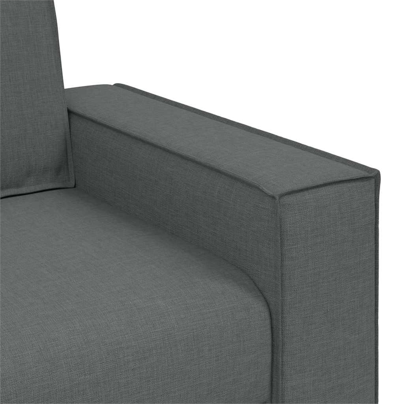 Bowery Hill Contemporary 2 Piece Polyester Sofa Set in Dark Gray
