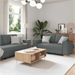 Bowery Hill Contemporary 2 Piece Polyester Sofa Set in Dark Gray