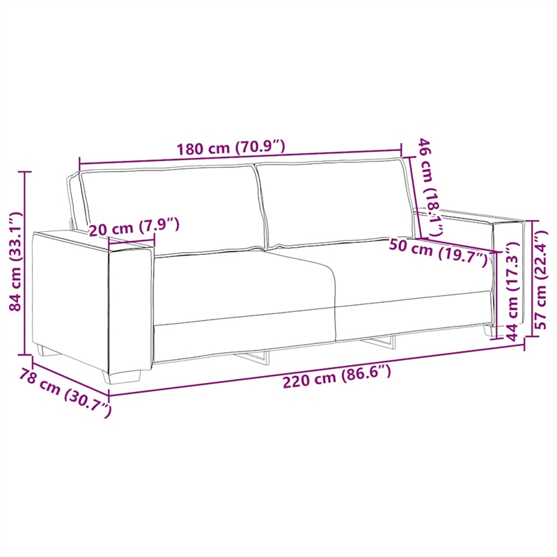 Bowery Hill Contemporary 2-Piece Rectangular Sofa Set in Black Velvet