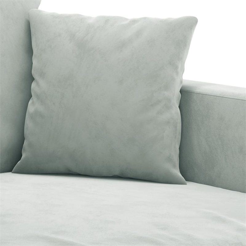 Bowery Hill Metal 2-Seater Sofa in Light Grey Polyester Velvet