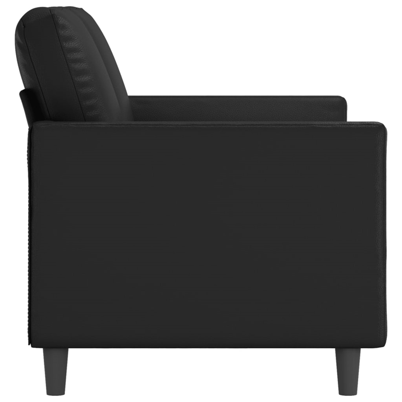 Bowery Hill Contemporary 2-Seater Sofa in Black Finish Fabric