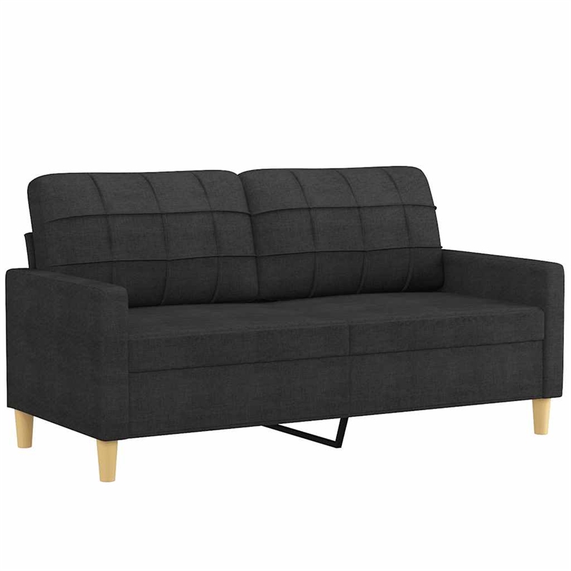 Bowery Hill Contemporary 2-Seater Sofa in Black Finish Polyester
