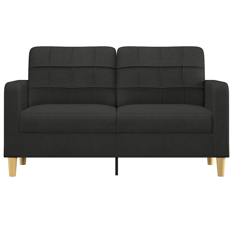 Bowery Hill Contemporary 2-Seater Sofa in Black Finish Polyester