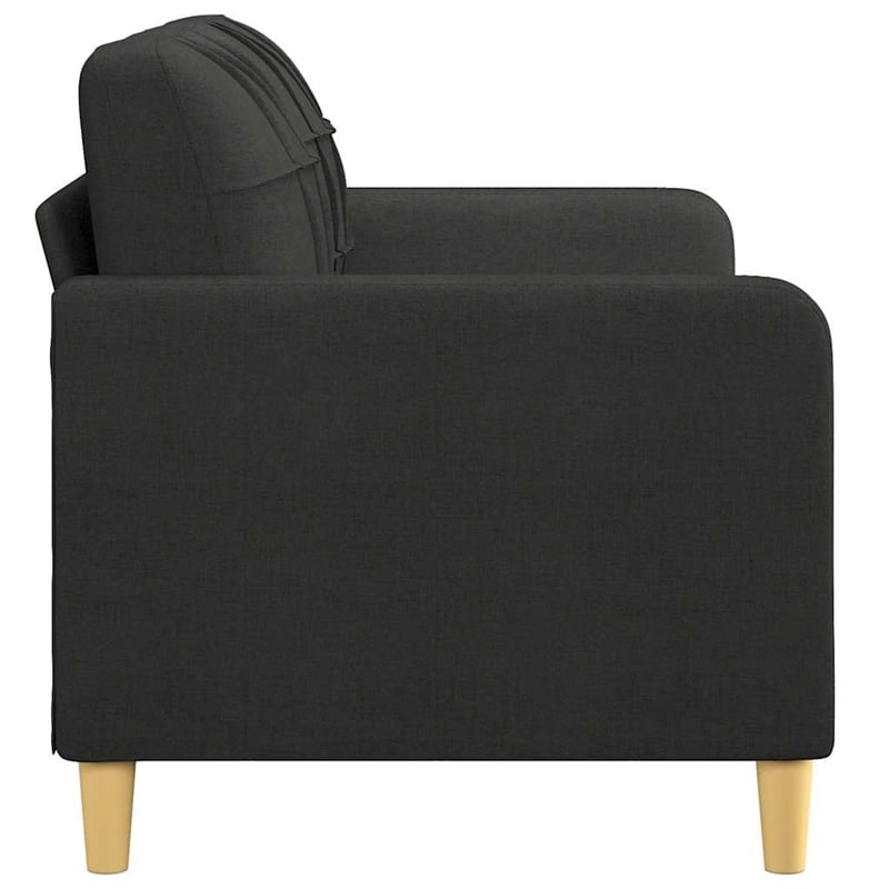 Bowery Hill Contemporary 2-Seater Sofa in Black Finish Polyester