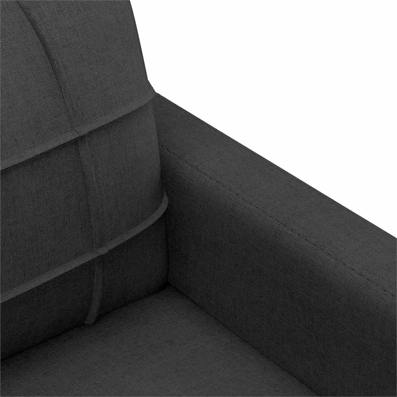 Bowery Hill Contemporary 2-Seater Sofa in Black Finish Polyester