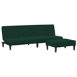 Bowery Hill Contemporary Compact Sofa Set in Dark Green Polyester Velvet