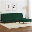 Bowery Hill Contemporary Compact Sofa Set in Dark Green Polyester Velvet