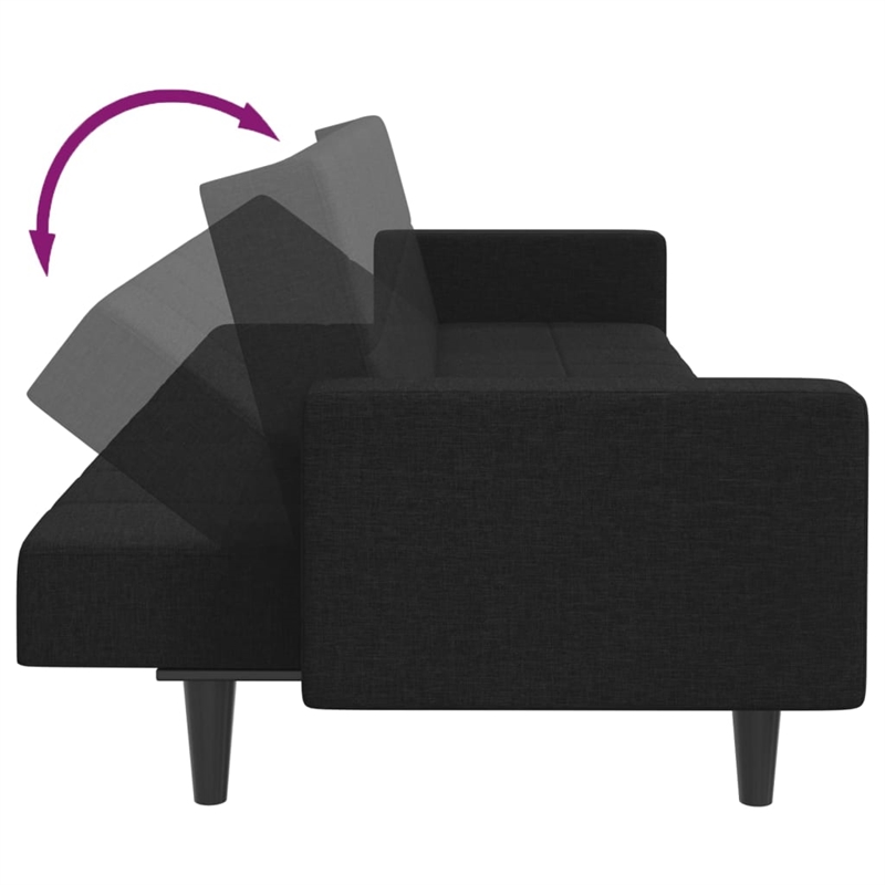 Bowery Hill Contemporary Standard Sofa Bed in Black Polyester