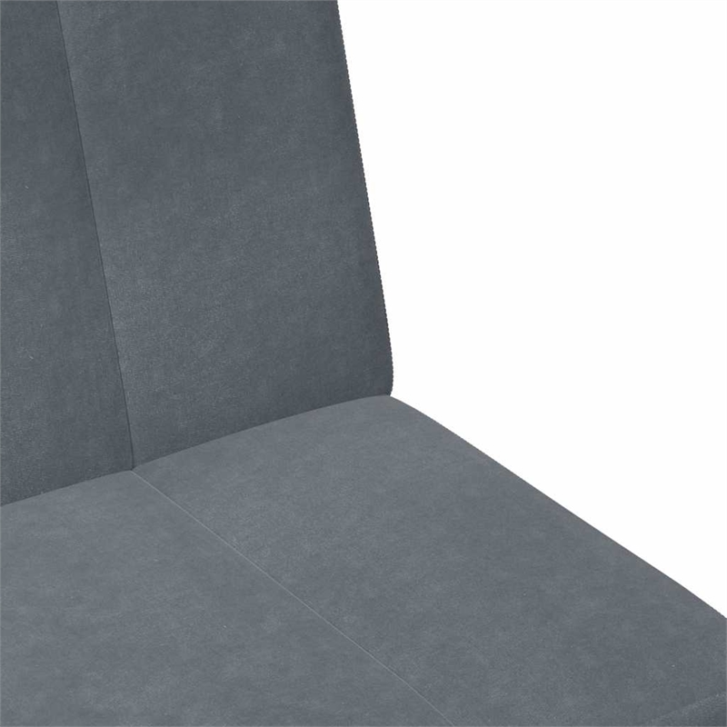 Bowery Hill Contemporary Compact Sofa Bed in Dark Grey Polyester Velvet