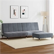 Bowery Hill Contemporary Compact Sofa Bed in Dark Grey Polyester Velvet