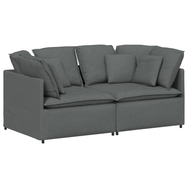 Bowery Hill Contemporary Modular Sofa in Dark Gray Finish Fabric