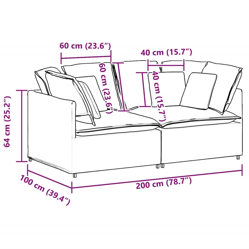 Bowery Hill Contemporary Oversized Modular Sofa in Dark Grey Velvet