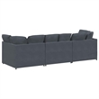 Bowery Hill Contemporary Large Modular Sofa in Dark Grey Velvet