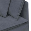 Bowery Hill Contemporary Large Modular Sofa in Dark Grey Velvet