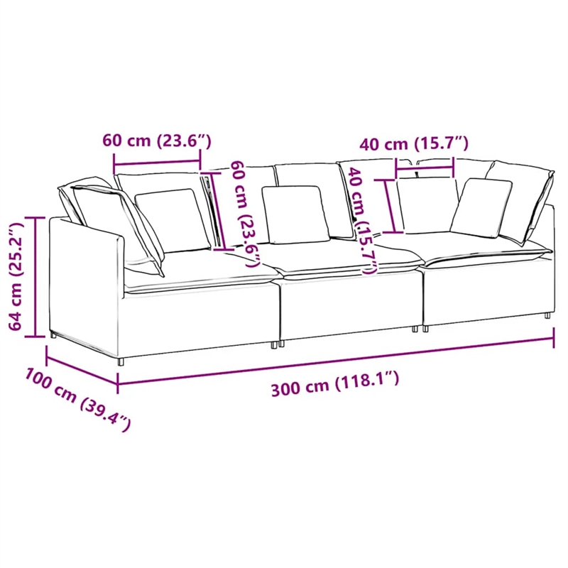 Bowery Hill Contemporary Large Modular Sofa in Dark Grey Velvet