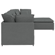 Bowery Hill Contemporary Large Modular Sofa in Dark Grey Fabric