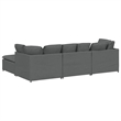 Bowery Hill Contemporary Large Modular Sofa in Dark Grey Fabric