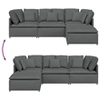 Bowery Hill Contemporary Large Modular Sofa in Dark Grey Fabric
