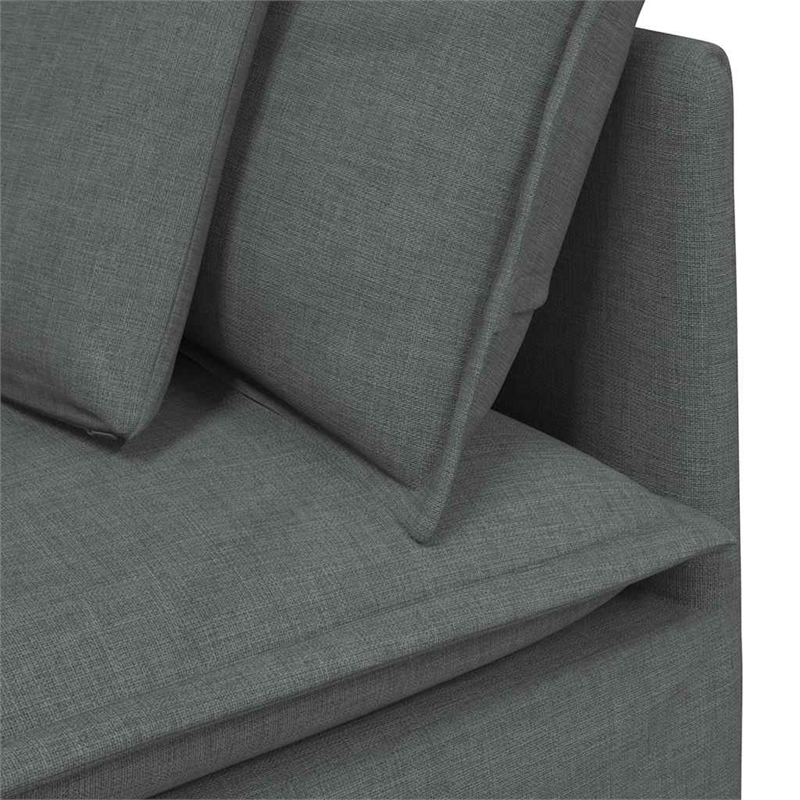 Bowery Hill Contemporary Large Modular Sofa in Dark Grey Fabric