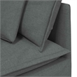 Bowery Hill Contemporary Large Modular Sofa in Dark Grey Fabric