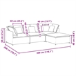 Bowery Hill Contemporary Large Modular Sofa in Dark Grey Fabric