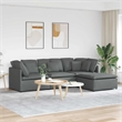 Bowery Hill Contemporary Large Modular Sofa in Dark Grey Fabric