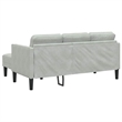 Bowery Hill Contemporary 2 Pcs Sectional Sofa Set in Light Gray Velvet