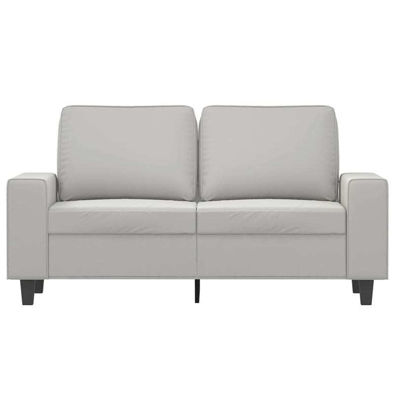 Bowery Hill Contemporary 2-Seater Sofa in Light Gray Microfiber